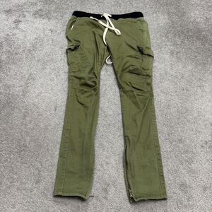 MNML Ankle Zip Cargo Skinny Pants Mens Medium Green Cotton Casual Streetwear